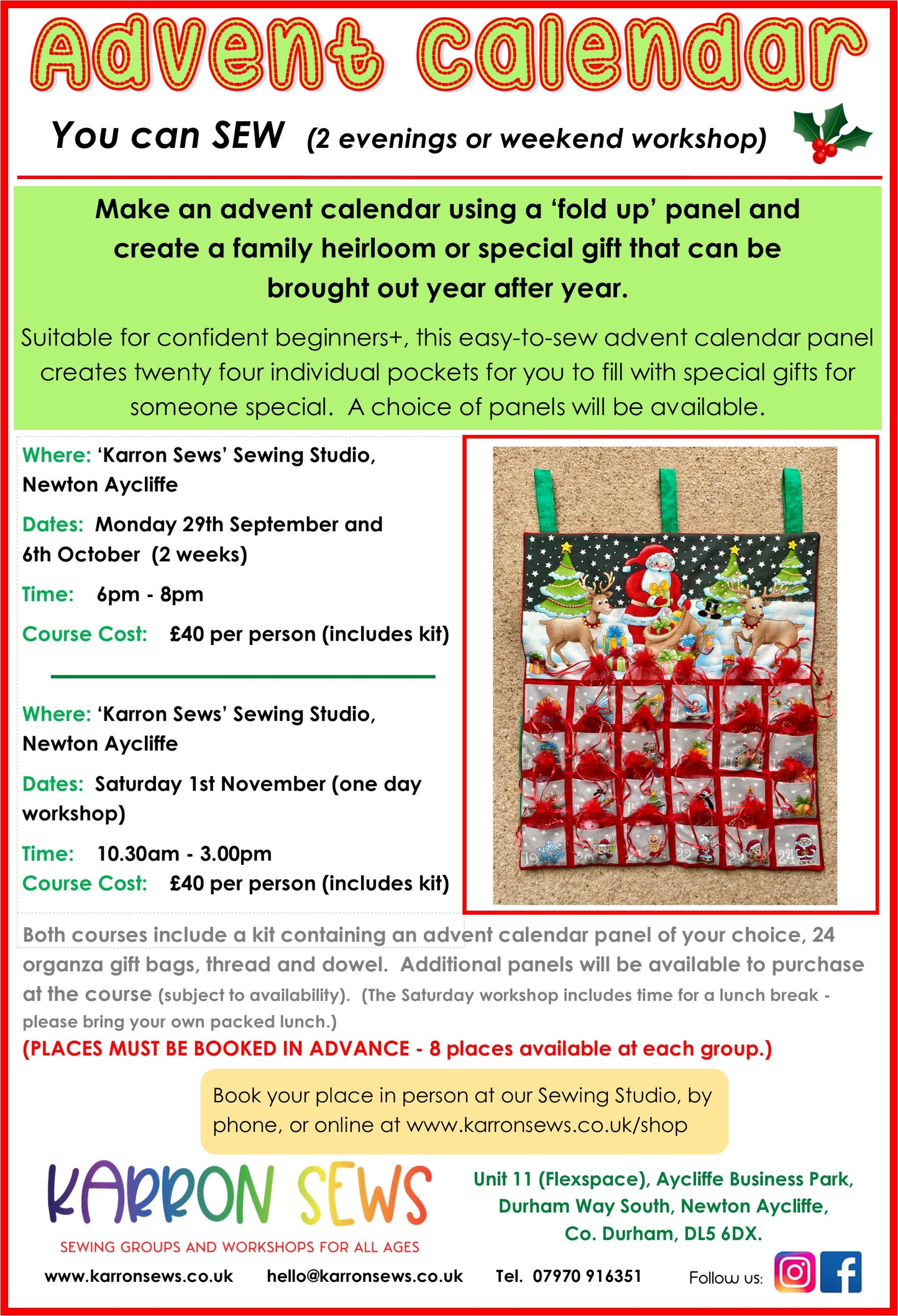 Advent Calendar evening workshop