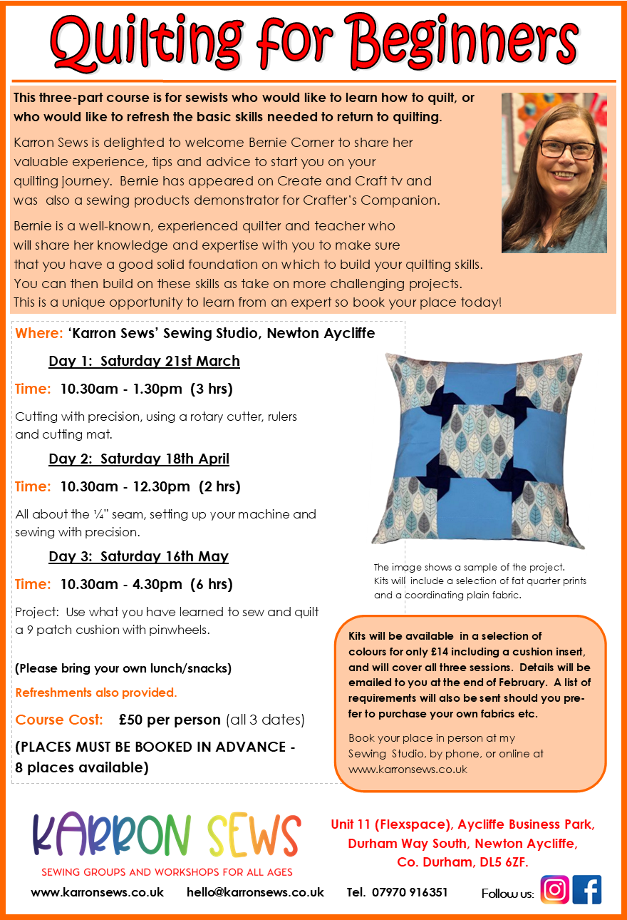 Quilting for Beginners (3 sessions)