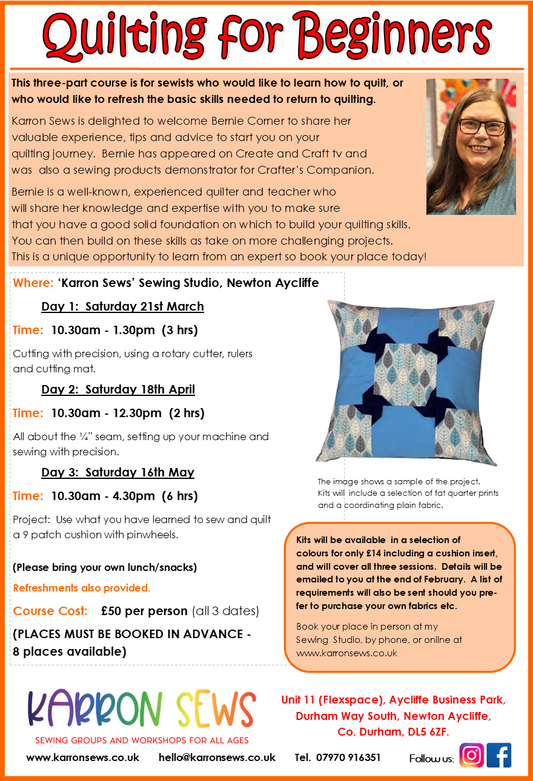 Quilting for Beginners (3 sessions)