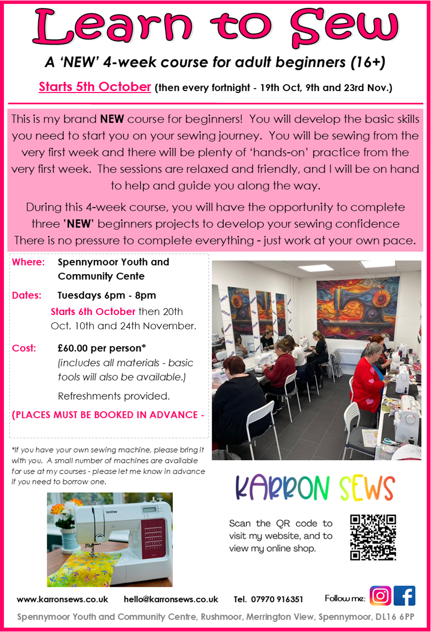 Learn to sew - a new course for beginners