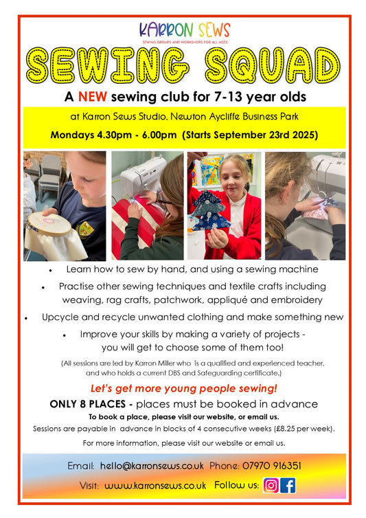 Sewing Squad  Wednesdays 4.00pm - 5.30pm