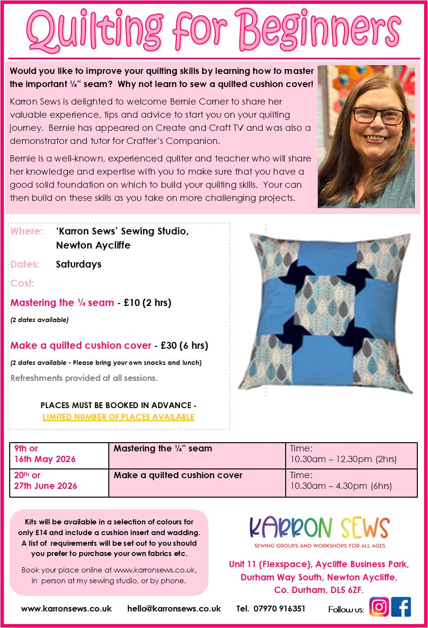 Quilting for Beginners - Sew a patchwork cushion cover