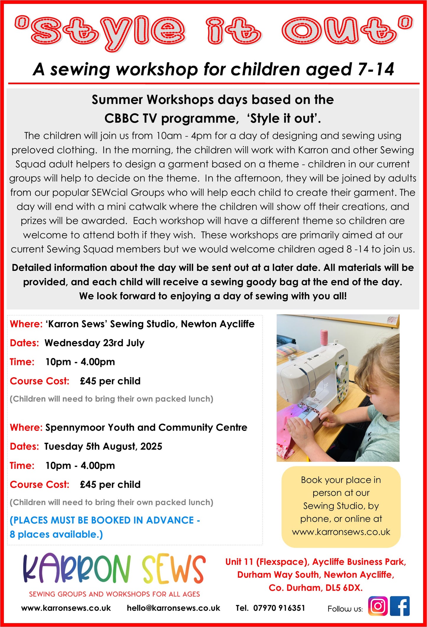 'Style it out' Sewing Day - Spennymoor Youth and Community Centre