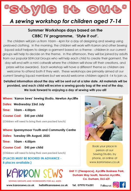 'Style it out' Sewing Day - Spennymoor Youth and Community Centre