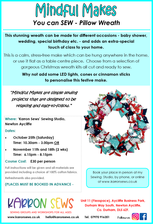 Pillow Wreath - Saturday October 25th